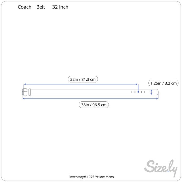 Coach Mens 32 Inch 1.25 Inch Width Handcrafted Costa Rica Polished Cowhide Silve - Picture 11 of 11